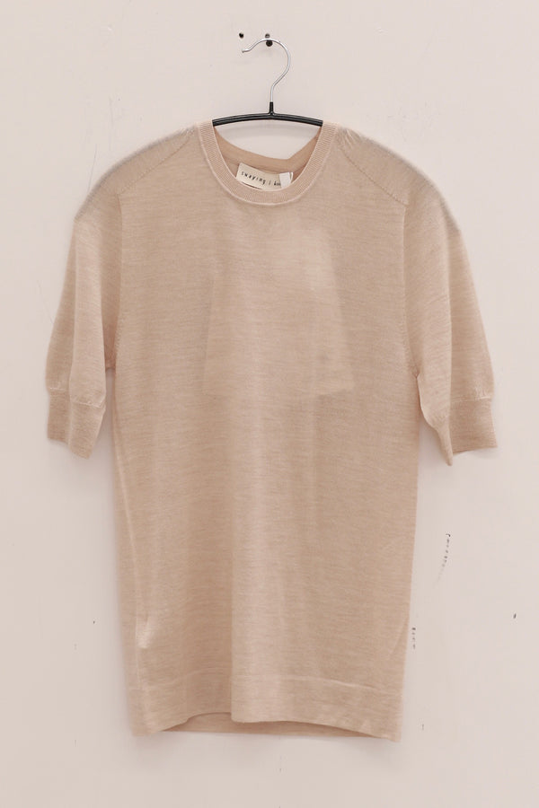 SWAYING 25 Early Autumn Saddle Shoulder Wool T-shirt SW-SW25PF1T11C1-XING Apricot